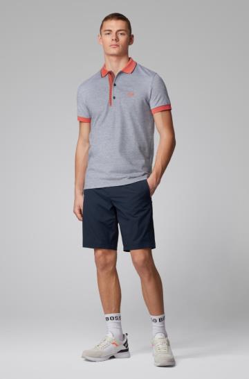 Koszulki Polo BOSS Slim Fit Niebieskie Męskie (Pl35216)